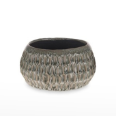 Vaso Cerâmica Redondo Cinza